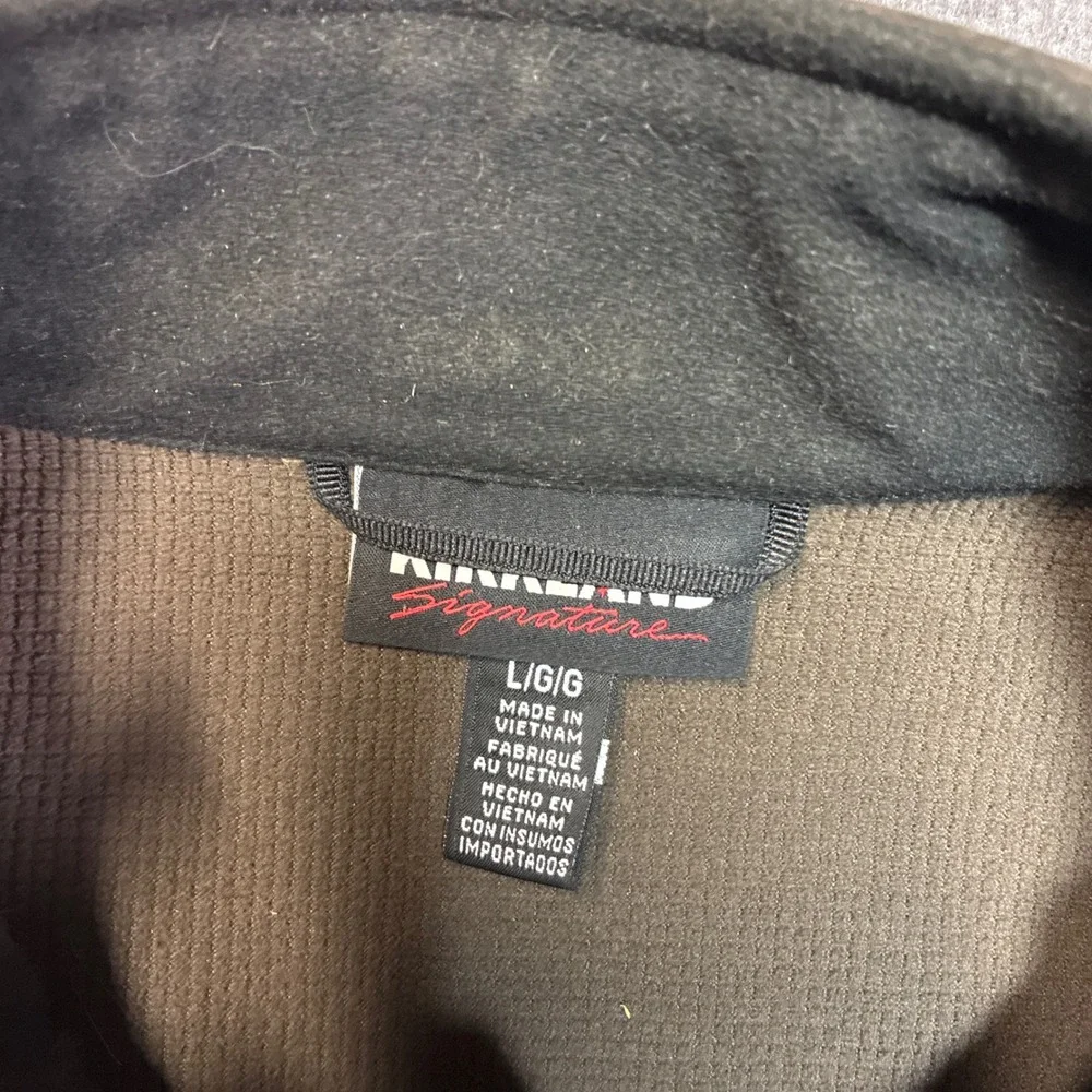 Kirkland Signature Softshell Jacket Mens Large Brown Full Zip‎ Fleece Lined